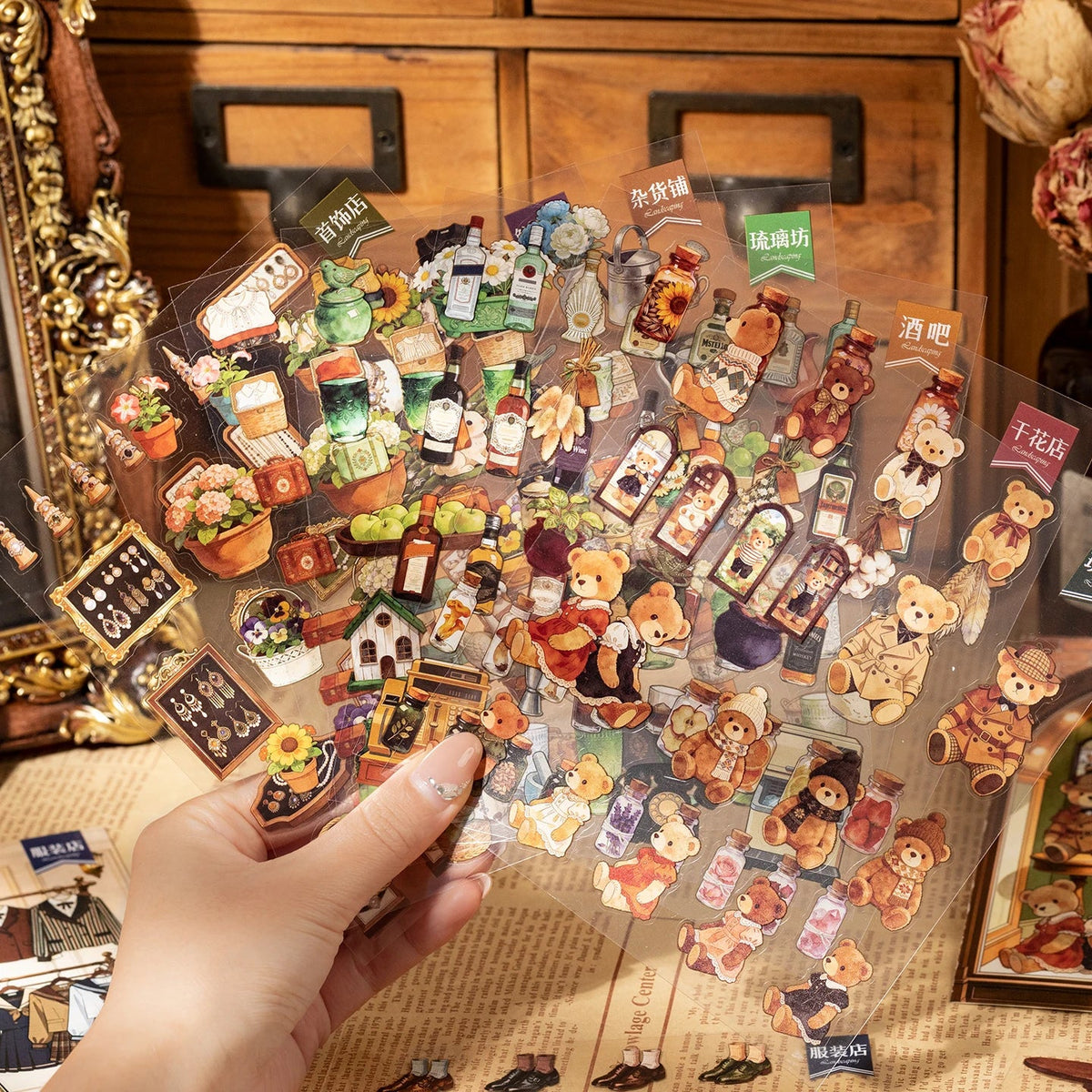 3D Cartoon Landscape Sticker Book – DIY Pocket Cabin Scene DIY Sticker Book Qme