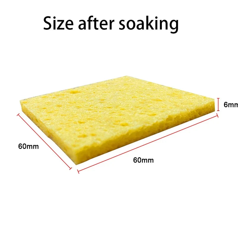 Soldering Iron Tip Cleaning Sponge – Yellow 5×3.5cm Soldering Accessory Qme