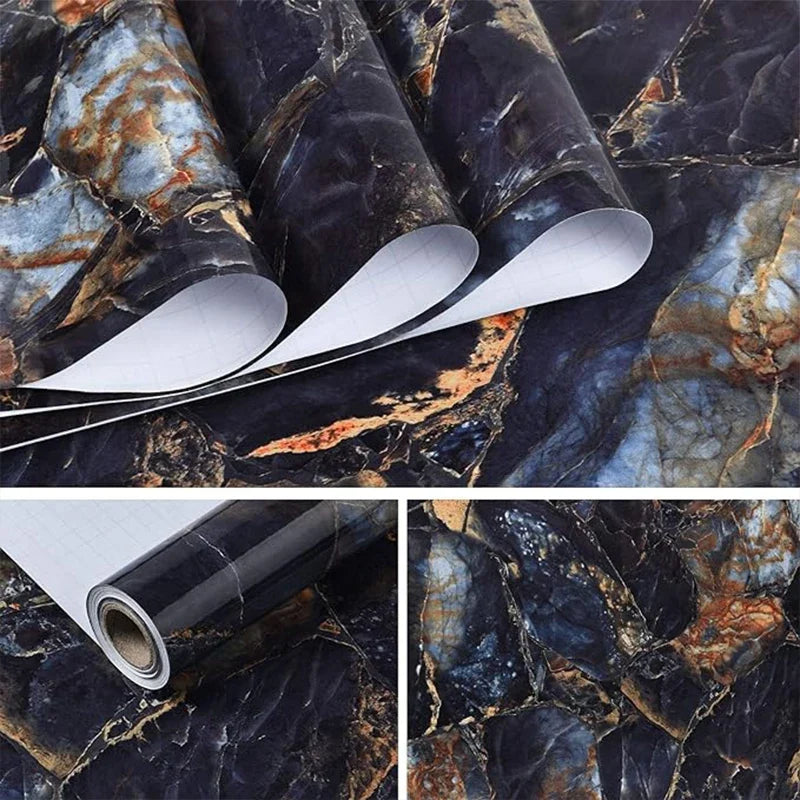 Marble Self-Adhesive Vinyl Wallpaper – Waterproof Wall Sticker Peel & Stick Wallpaper Qme
