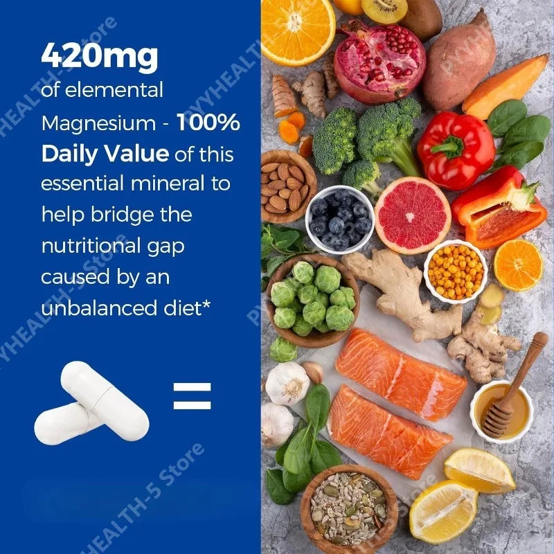 10-in-1 Chelated Magnesium Complex – 120 Capsules | Bone & Heart Magnesium Supplement Qst