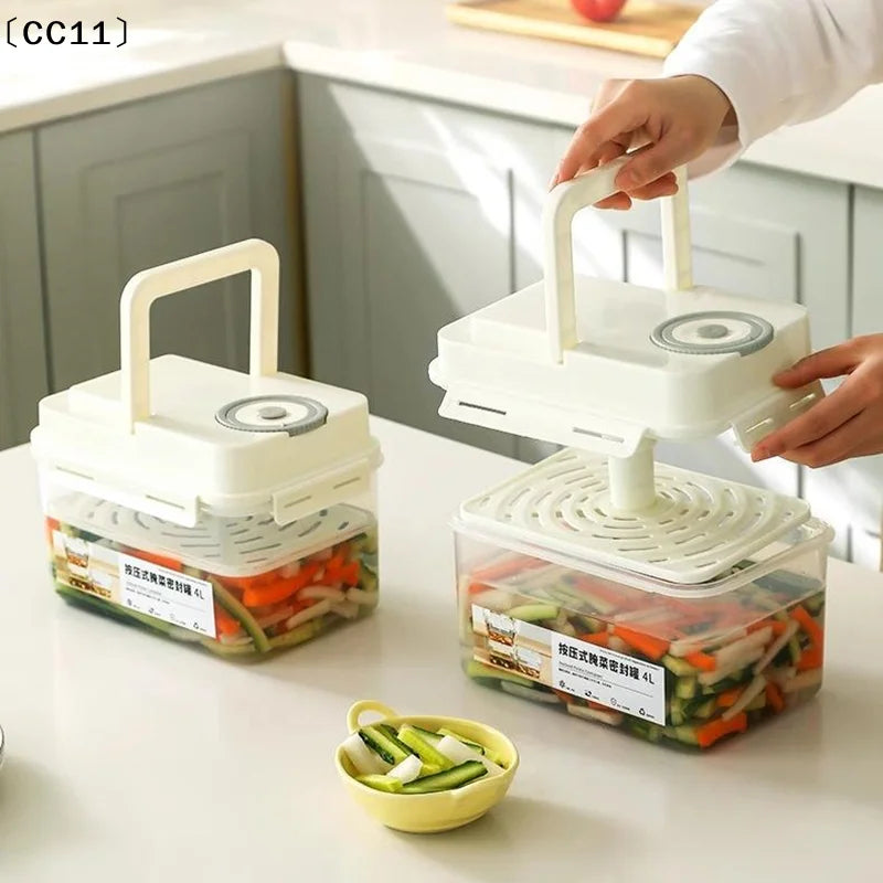 4L Leakproof Pickle Fermentation Jar with Press Plate Fermentation Storage Jar Qme