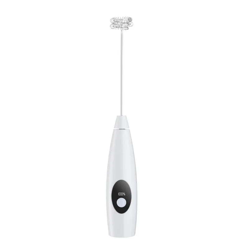 ZARTSEN Electric Milk Frother Handheld Rechargeable Whisk Handheld Milk Frother Qst WHITE