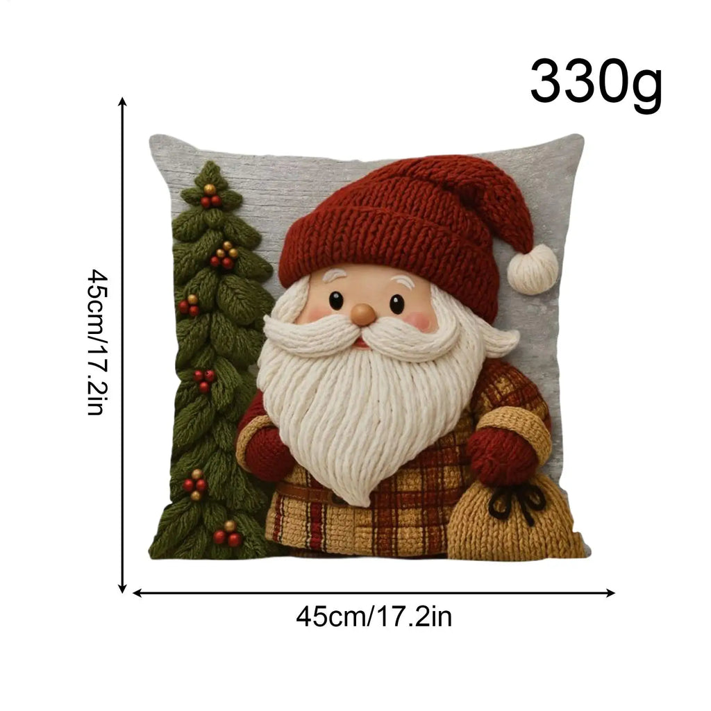 Christmas Snowman Pillow Cover – Washable Linen Cushion Case 18" Decorative Pillow Cover Qme