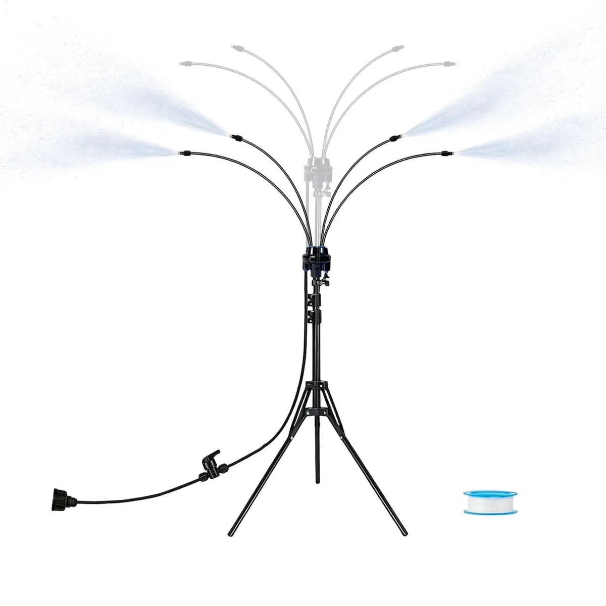 Portable Standing Patio Mister | Adjustable Height Sprinkler Patio Misting Sprinkler Qme Blue CN