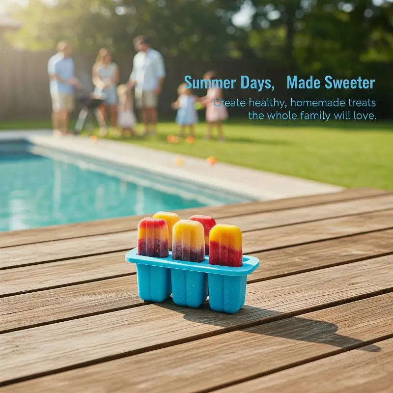 Silicone Popsicle Molds 6-Pack – Leak-Proof, Easy Release Popsicle Mold Set Qst