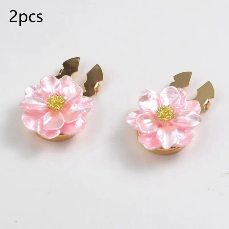 Rhinestone Flower Button Covers Cufflinks for Women – 10 Colors Button Cover Cufflinks Qme style 7