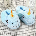 Women's Unicorn Plush Slippers – Cozy Winter House Shoes Women's House Slippers Qst Blue one size