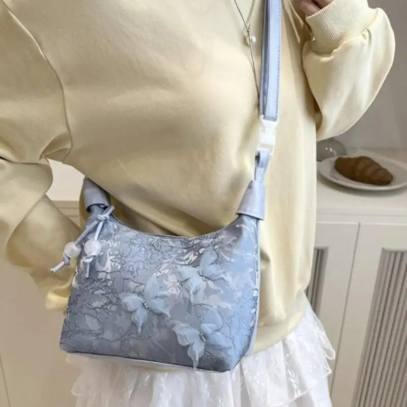 Embossed Floral Large Capacity Crossbody Shoulder Bag Crossbody Handbag Qme