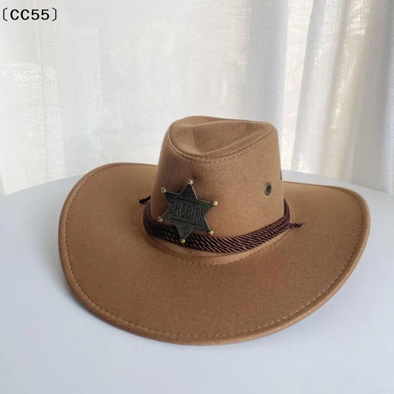 Western Cowboy Hat Wide Brim Star Rope – Coffee Brown 56-58cm Western Cowboy Hat Qst