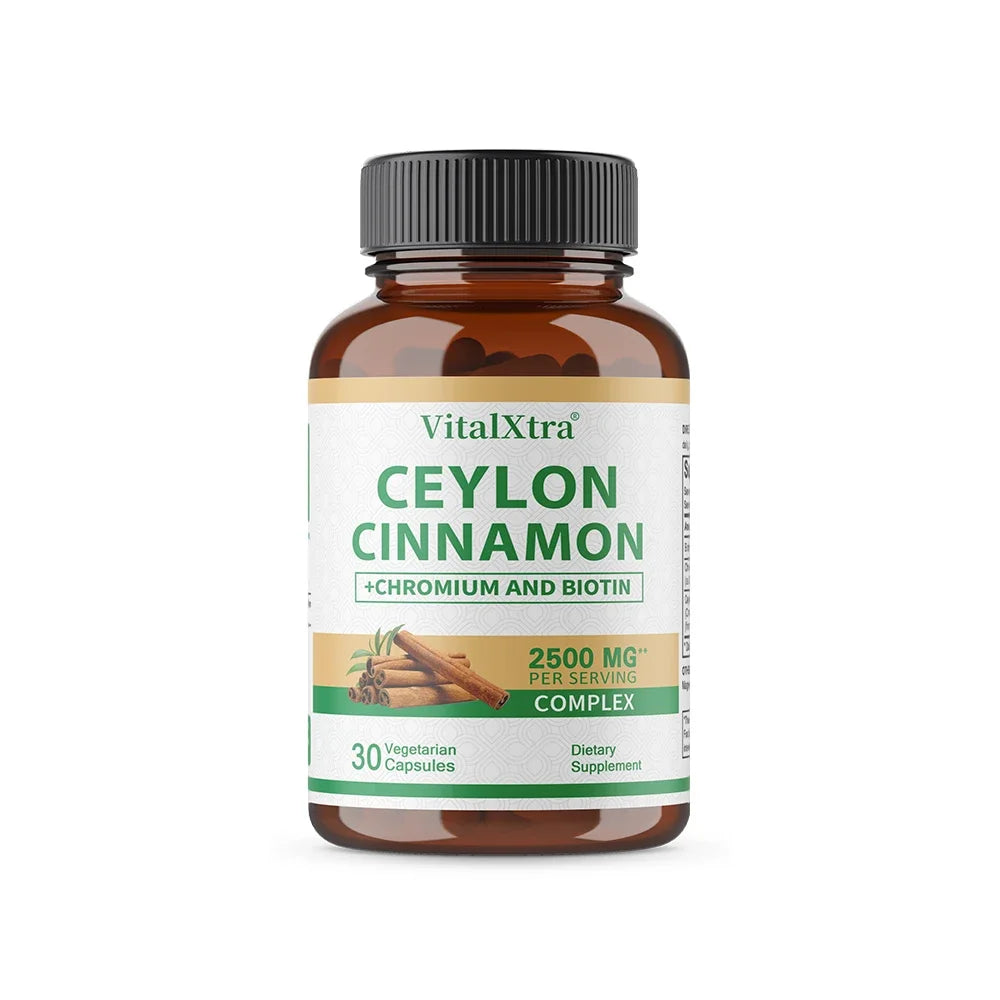 VITALXTRA Ceylon Cinnamon Capsules – Antioxidant Support Herbal Supplement Qst 30 count-1 bottle