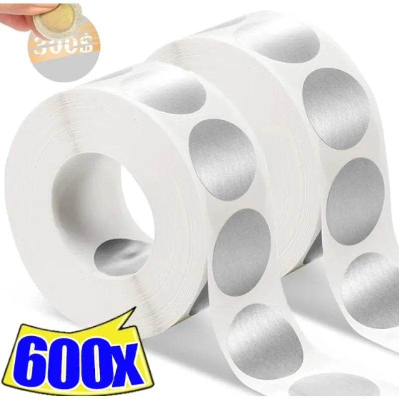 Scratch Off Stickers Round Labels Gold Silver DIY – 600pcs Scratch Off Stickers Qme