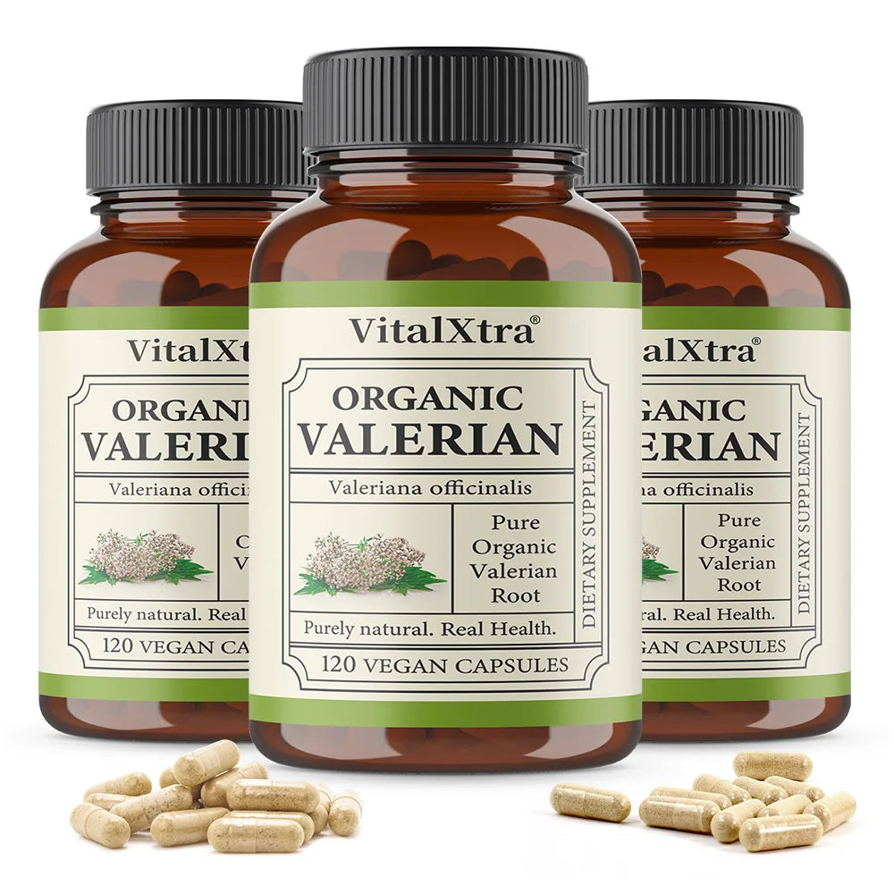 Valerian Root Capsules 450mg – Vegan Sleep & Calm Support Herbal Sleep Supplement Qst 120 count-3 bottle
