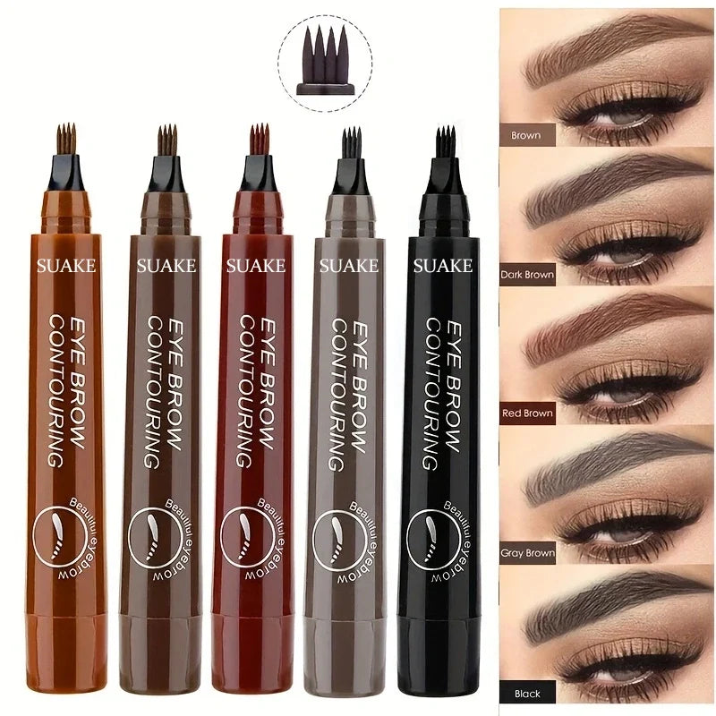 Four-Pronged Eyebrow Pencil – Long-Lasting & Smudge-Proof Eyebrow Pencil Qme