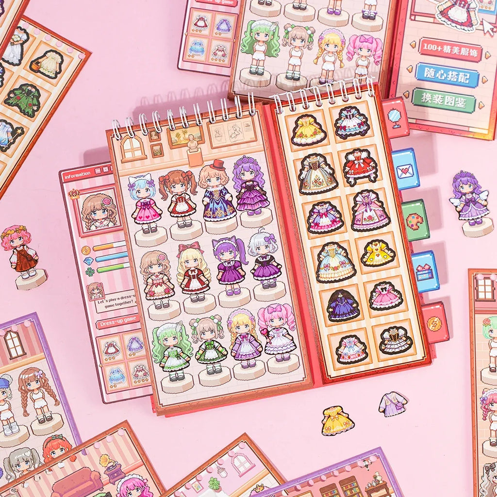 TIANZI Pixel Die-Cut Sticker Book – DIY Diary & Planner DIY Sticker Book Qme