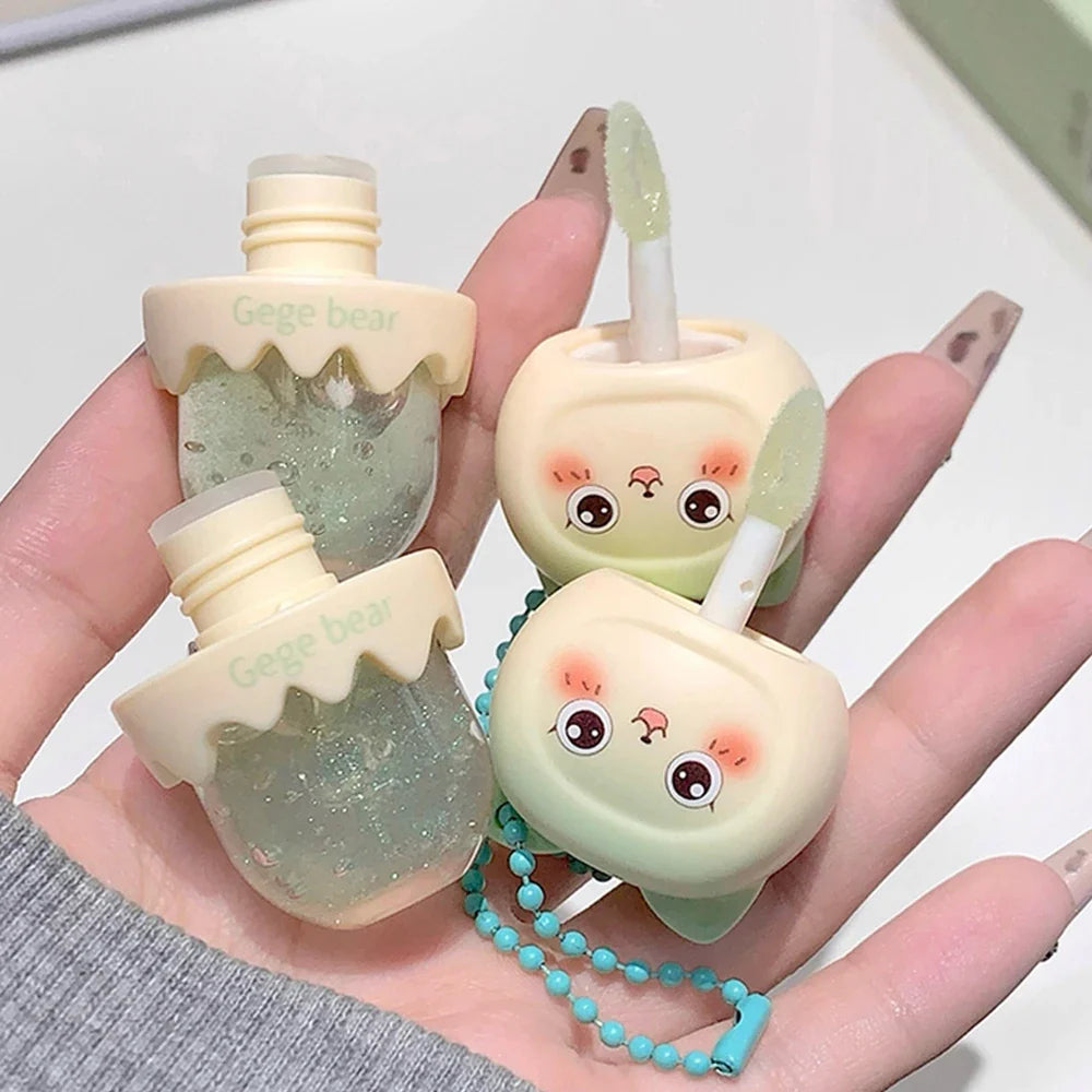 Gege Bear Fruit-Flavored Lip Oil – Hydrating Key Pendant Lip Oil Qme