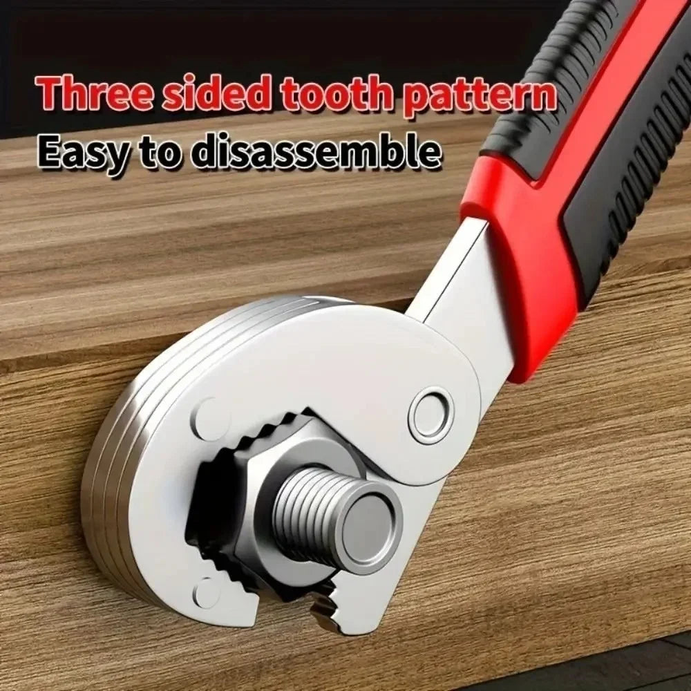 Double-Ended Adjustable Pipe Wrench & Ratchet Spanner 280mm Adjustable Pipe Wrench Qme