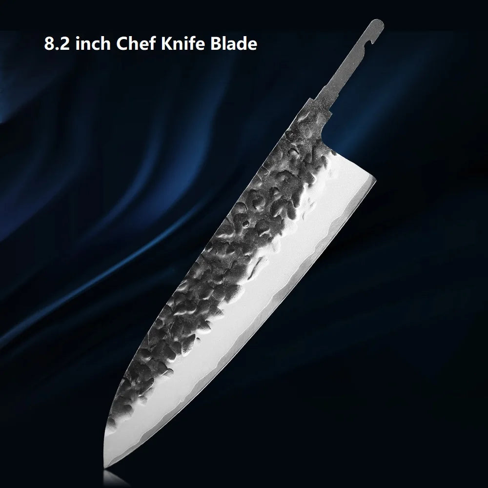 Hand Forged Japanese Chef Knife Blank Blade | Full Tang DIY Knife Blank Blade Qst 8.2 inch Chef