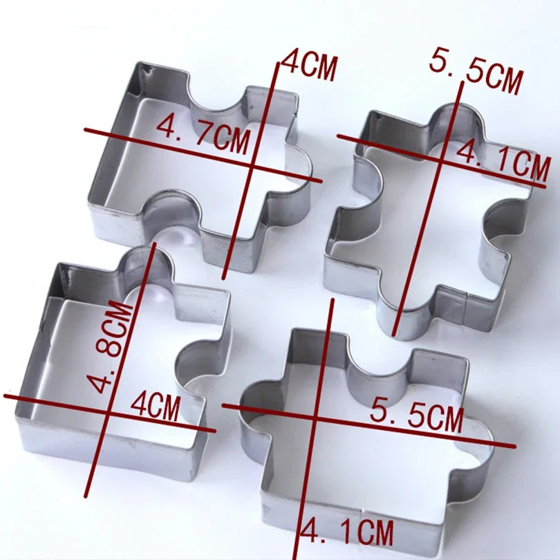 3D Puzzle Cookie Cutter Set – Stainless Steel DIY Biscuit Molds Cookie Cutter Set Qme