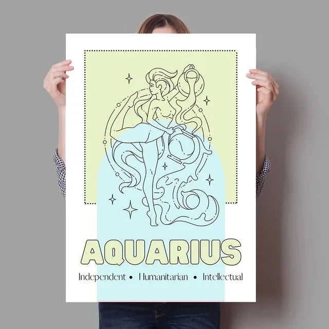 Zodiac Star Sign Minimalist Canvas Wall Art Print – Astrology Canvas Wall Art Qst 9 20x30cm Unframed
