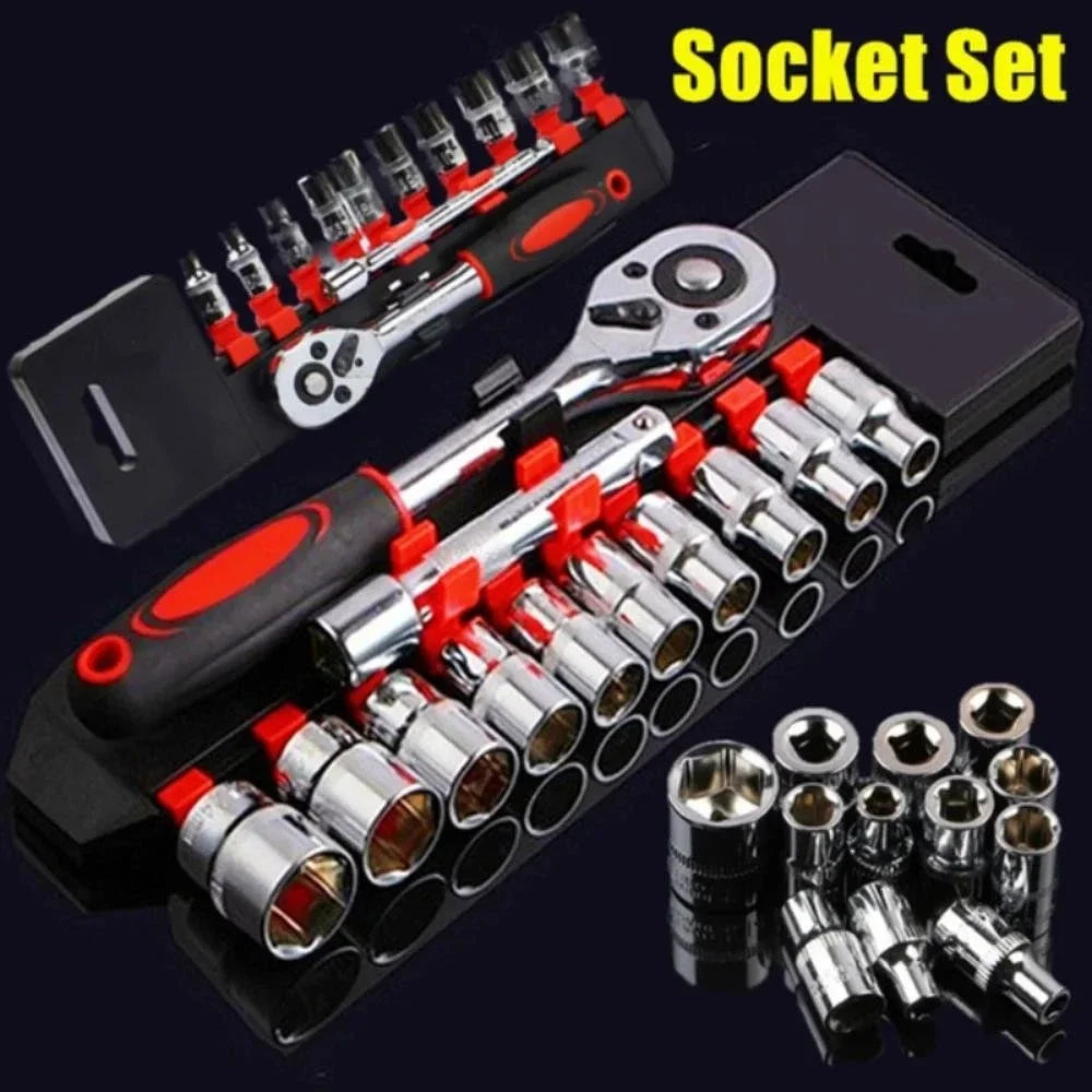 HOMEFISH 12-Pc Universal Wrench Socket Set – Car, Bike & Motorcycle Socket Wrench Set Qme Default Title