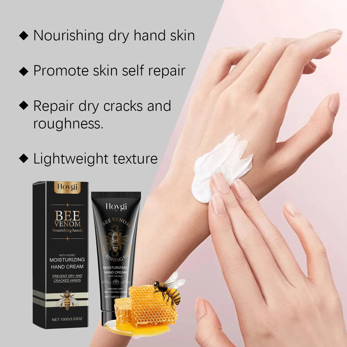 Bee Venom Hand Cream – Deep Moisture, Non-Greasy Formula Moisturizing Hand Cream Qme