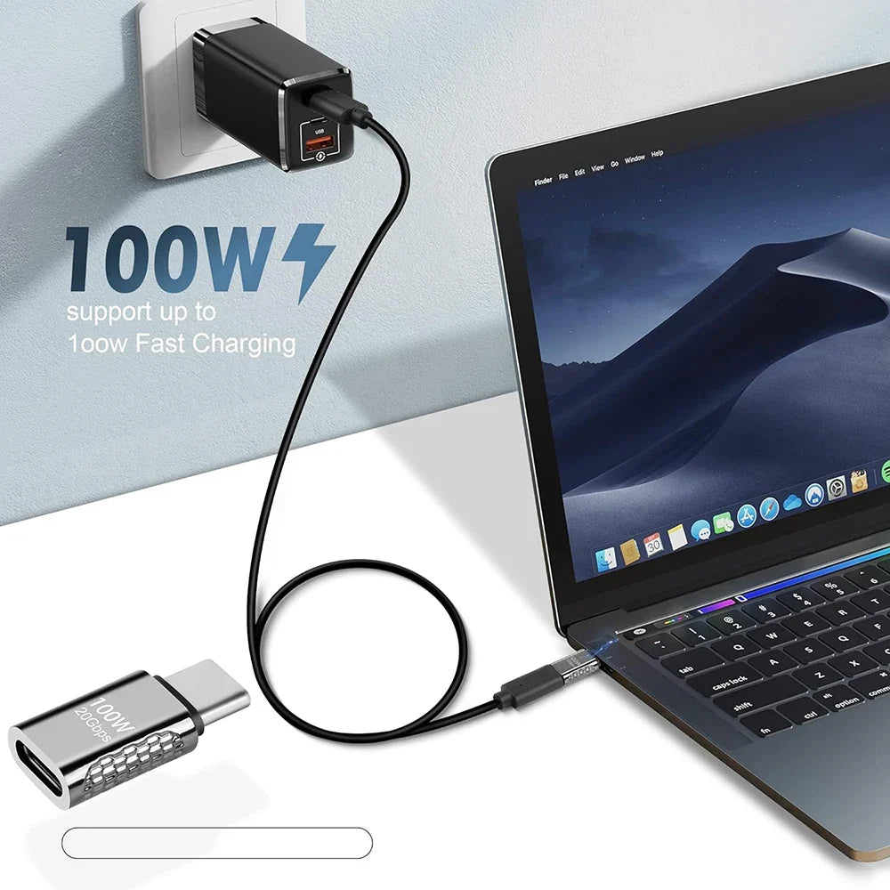 USB-C 100W 20Gbps OTG Adapter 90° Fast Charge Converter USB-C OTG Adapter Qme