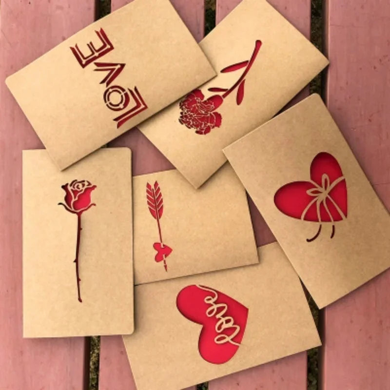 Hollow Kraft Paper Greeting Card – Valentine's & Mother's Day Greeting Card Qme