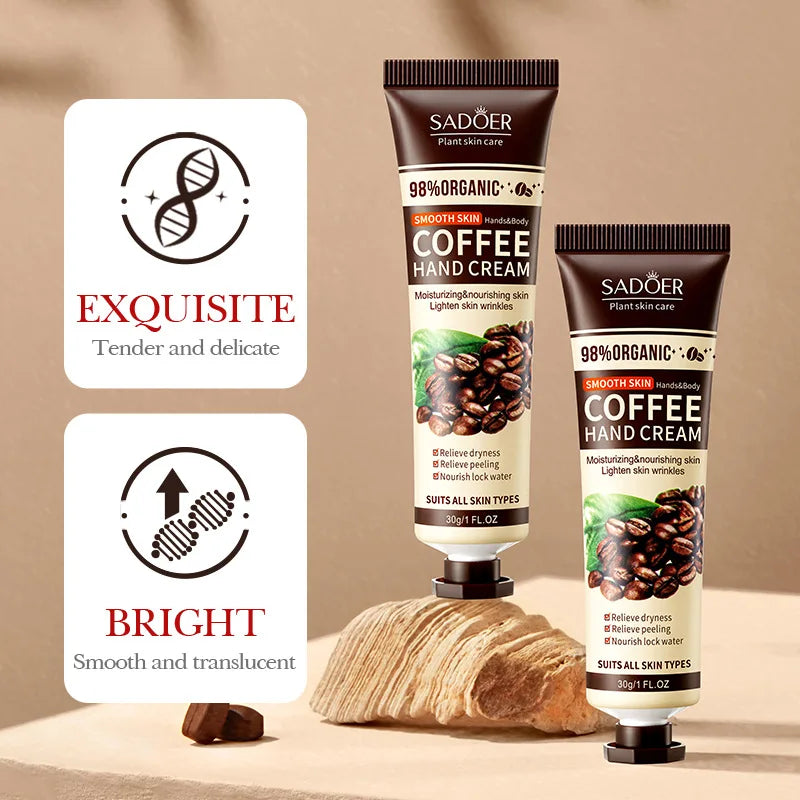 Coffee Moisturizing Hand Cream for Dry Skin – 2-Piece Set Moisturizing Hand Cream Qme