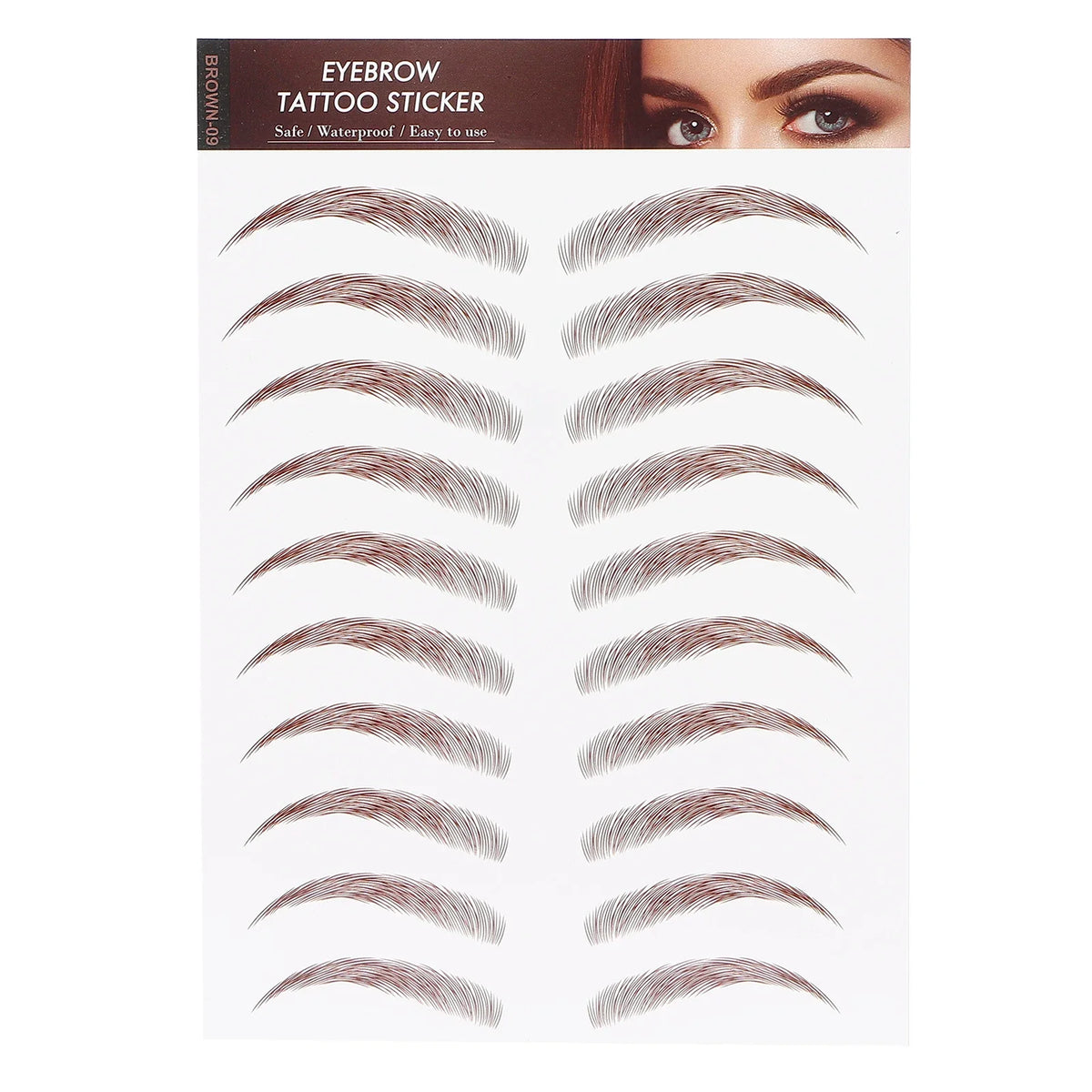 Waterproof Eyebrow Tattoo Transfer Stickers – 10 Colors Eyebrow Transfer Sticker Qme I