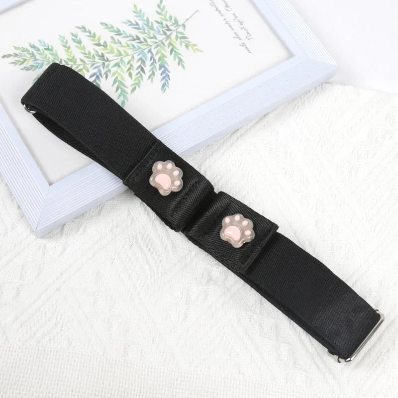 Traceless Invisible Elastic Waist Belt – Buckle-Free Adjustable Elastic Waist Belt Qme black