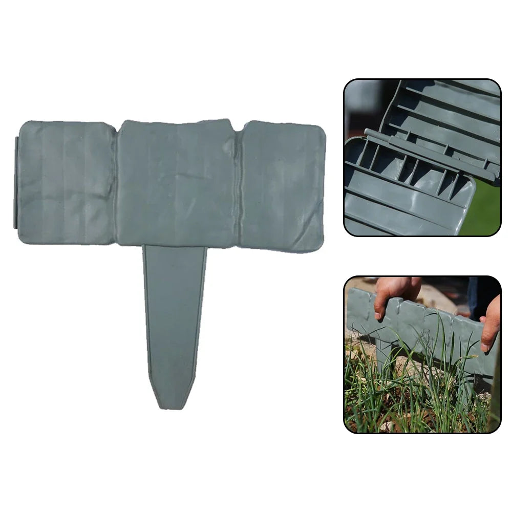 10-Pack Imitation Stone Garden Fence Edging Stakes | PVC Garden Edging Stakes Qme