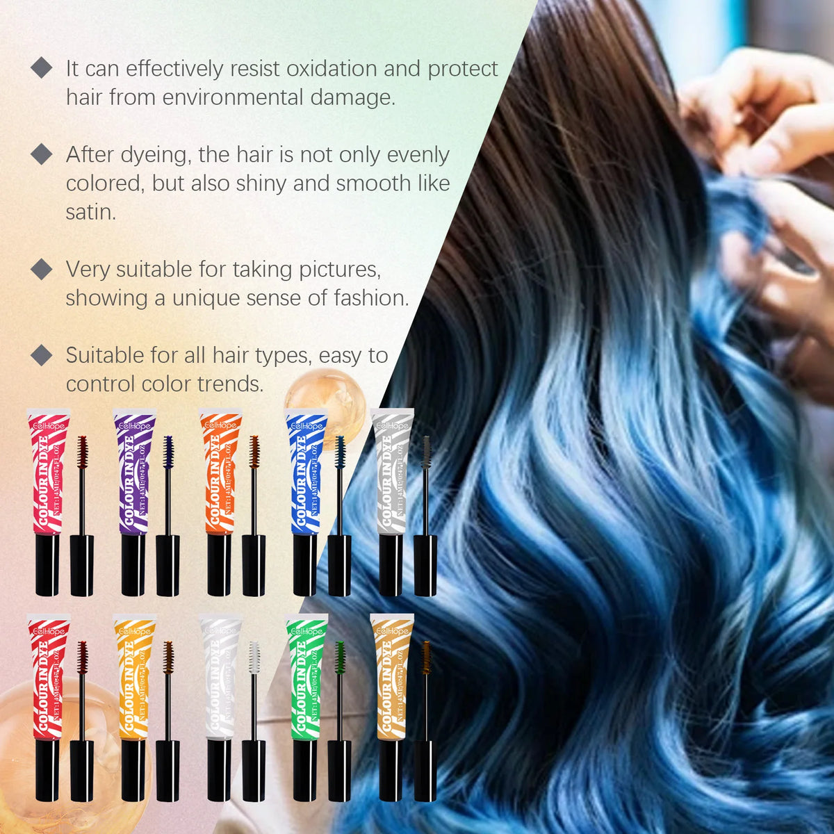 HOEGOA Temporary Hair Dye Set – Vibrant Colors for Festivals Hair Dye Set Qst