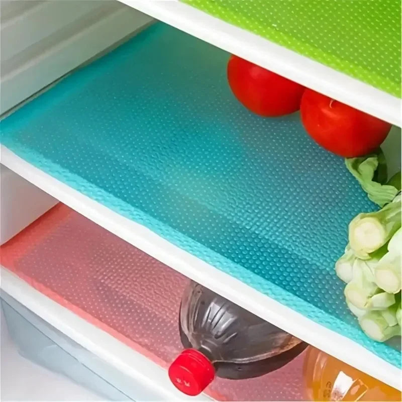 EVA Waterproof Refrigerator Liner Mats – Washable, BPA-Free, 4pcs Refrigerator Liner Mat Qme