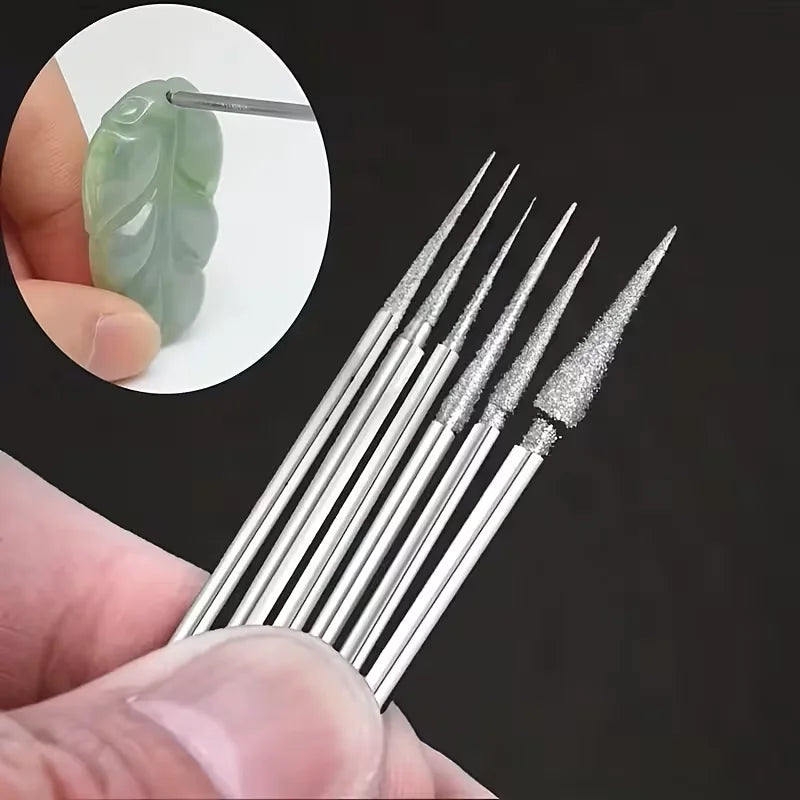 6-Piece Diamond Needle Burr Grinding Heads | Engraving Set Rotary Burr Set Qme