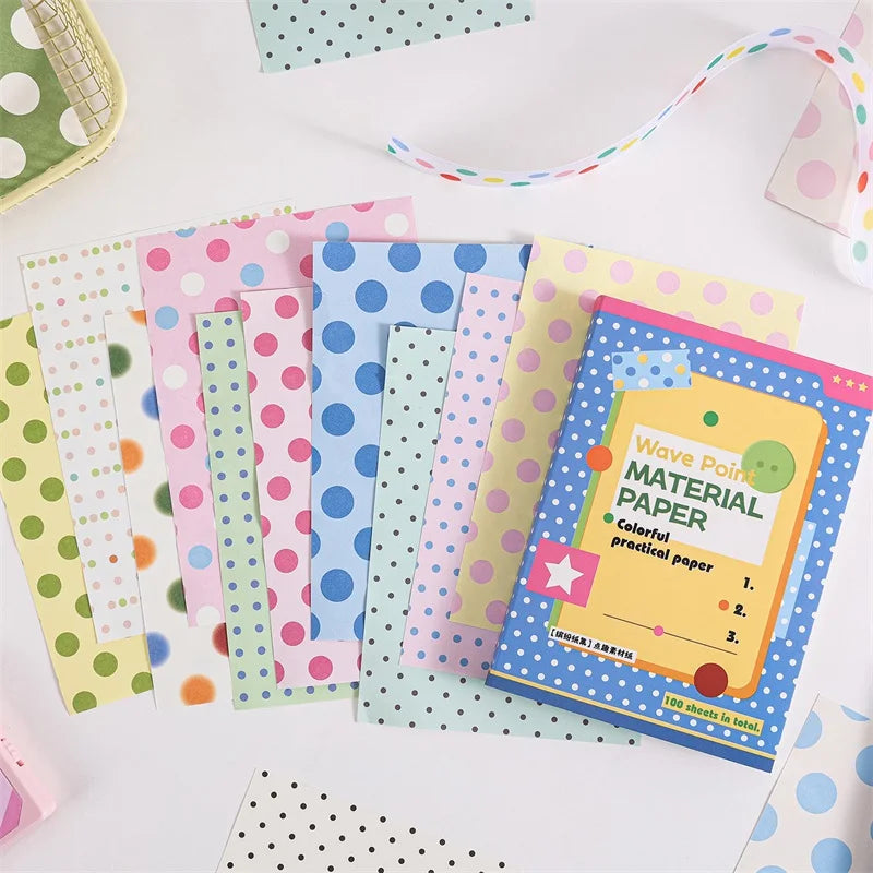 TIANZI 100-Pc Colorful Scrapbooking Background Paper Set Scrapbooking Paper Set Qme
