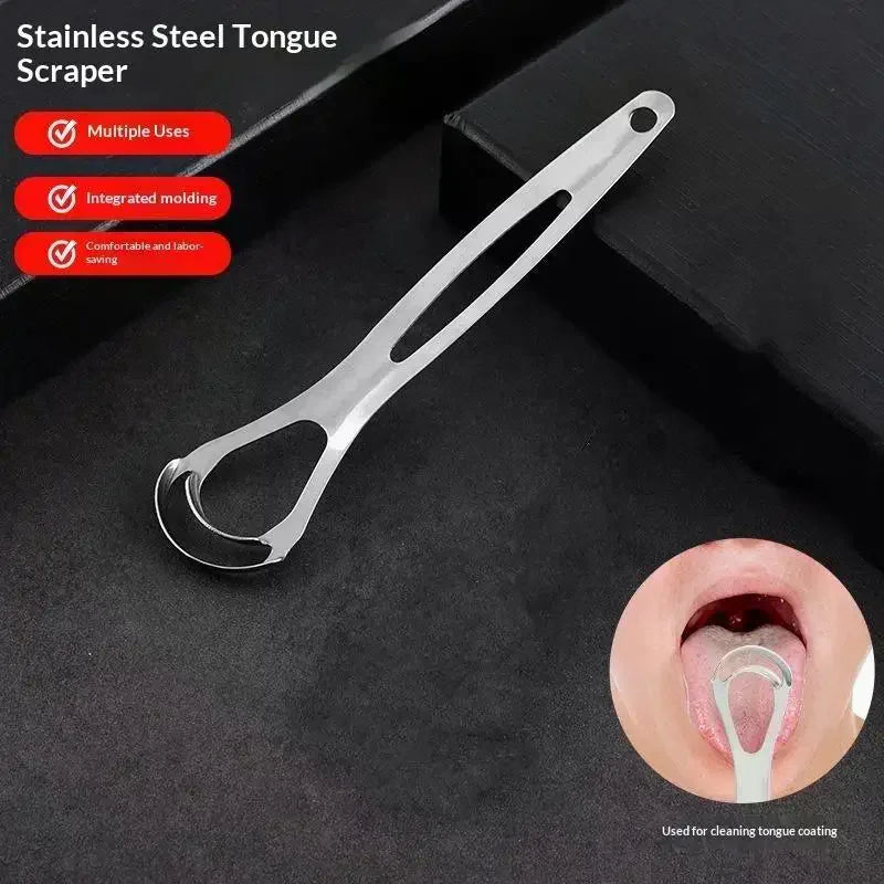 Stainless Steel Tongue Scraper – Fresh Breath Oral Care Tool Tongue Scraper Qme