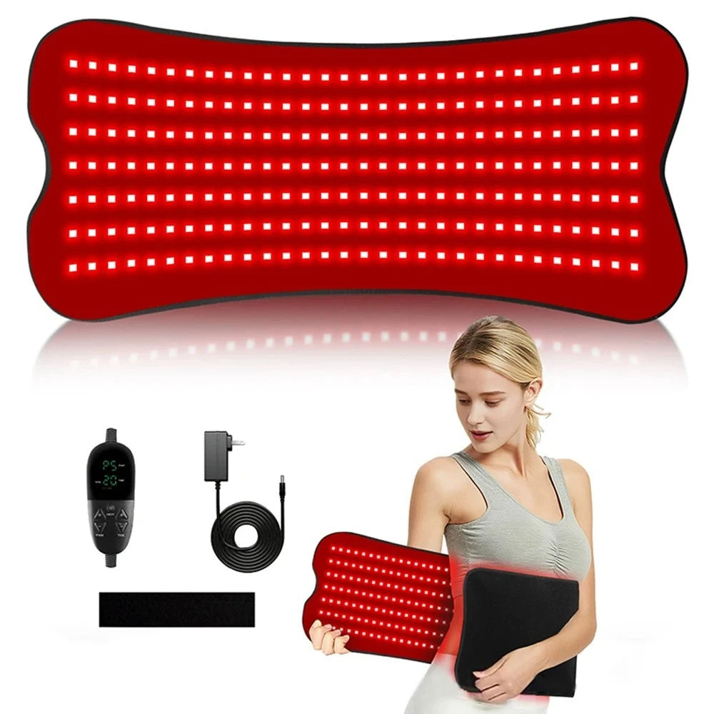 210 LED Red & Infrared Light Therapy Pad 660nm 850nm Body Wrap Light Therapy Pad Qst AU-PLUG