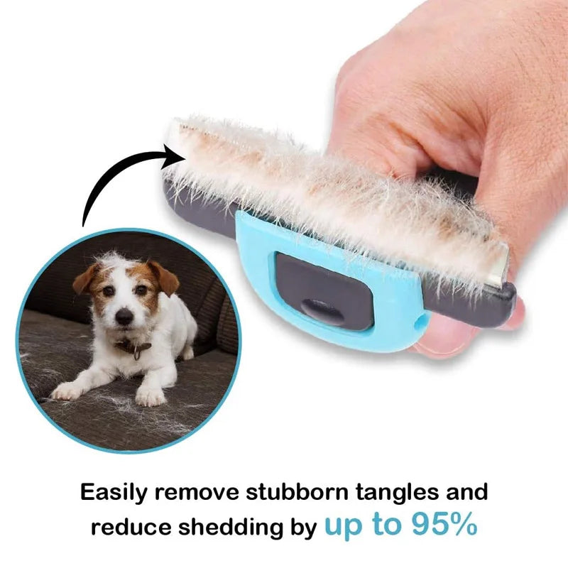 Pet Deshedding Comb for Cats & Dogs – Easy-Clean Grooming Tool Pet Grooming Comb Qme