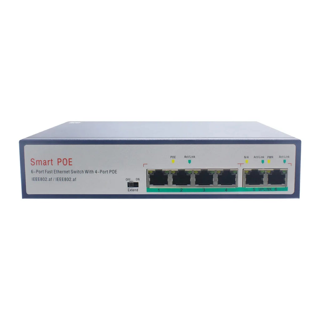 ESCAM 4+2 Channel Fast Ethernet PoE Switch for IP Cameras PoE Network Switch Qme