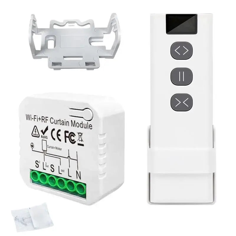 WiFi RF Smart Curtain Switch – Timer, Remote & Scene Control Smart Curtain Switch Qme