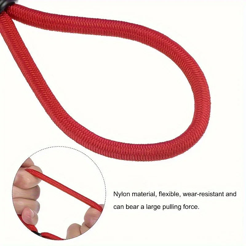 Heavy-Duty Elastic Bungee Cords Iron Spiral Hooks – 4pcs Bungee Cord Set Qme