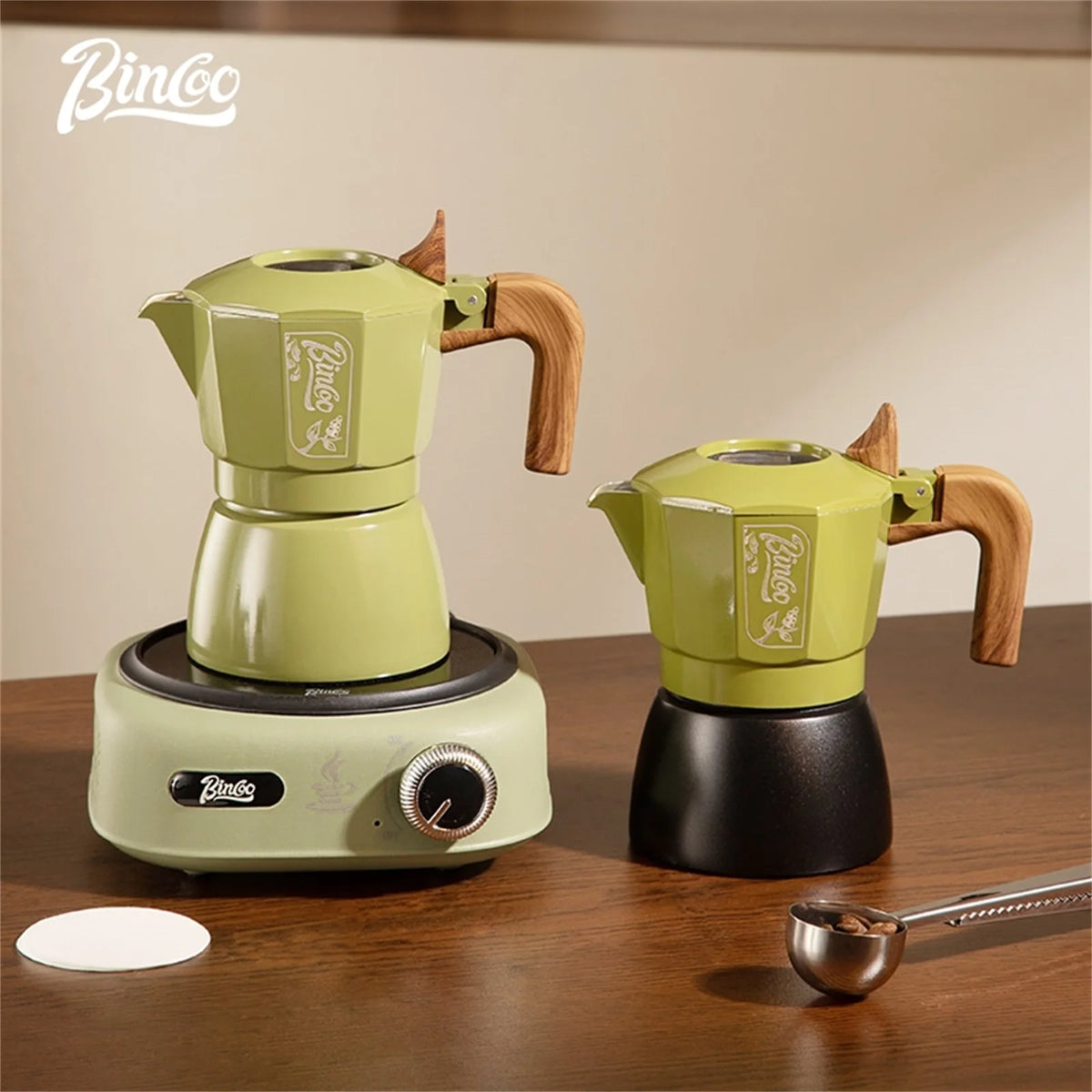 Bincoo 6-Color Moka Pot 2-Valve Espresso Starter Kit Stovetop Espresso Maker Qst
