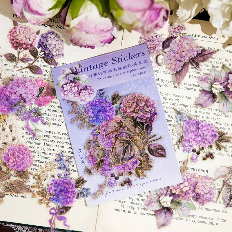 Aesthetic Plant & Flower PET Stickers – 20pc Decorative Labels Decorative Stickers Qme