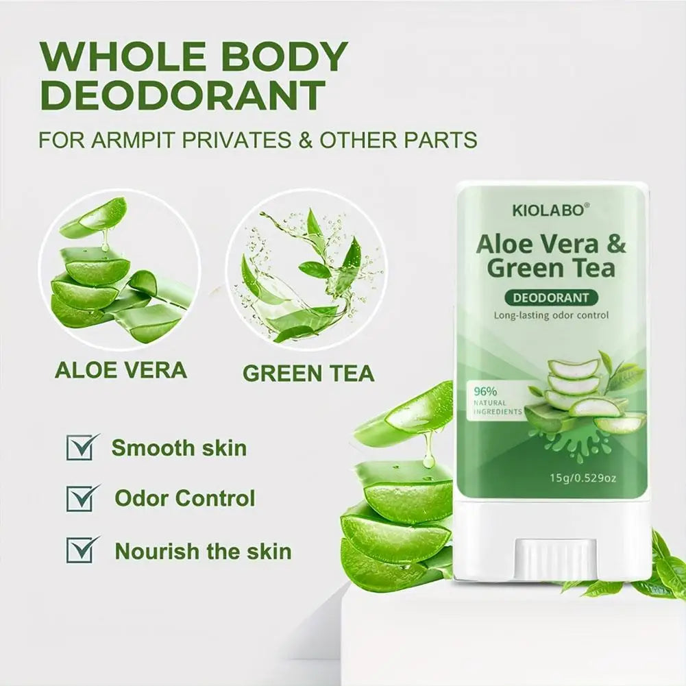 Aloe Vera Green Tea Deodorant Stick | Travel-Friendly Deodorant Stick Qme
