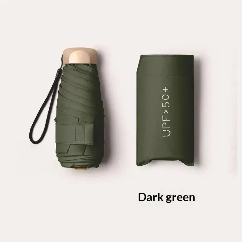 Compact Mini Travel Umbrella UPF50+ UV Protection 5-Fold Compact Travel Umbrella Qme B metal-fiber composite 6K