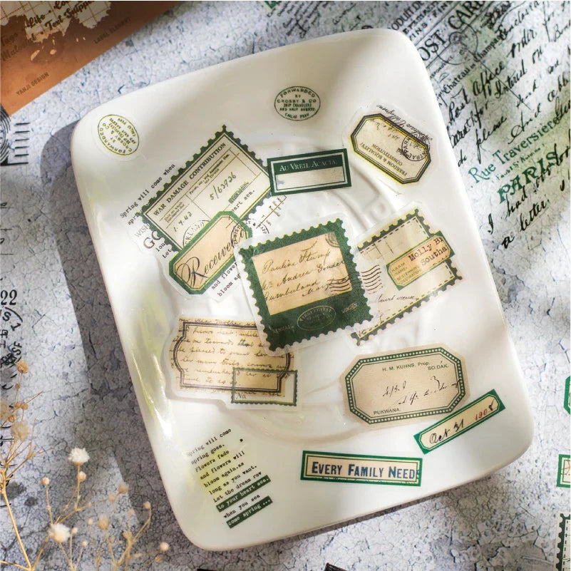 Vintage Die Cut Sticker Book 16 Sheets | Junk Journal Stickers Die Cut Sticker Book Qme