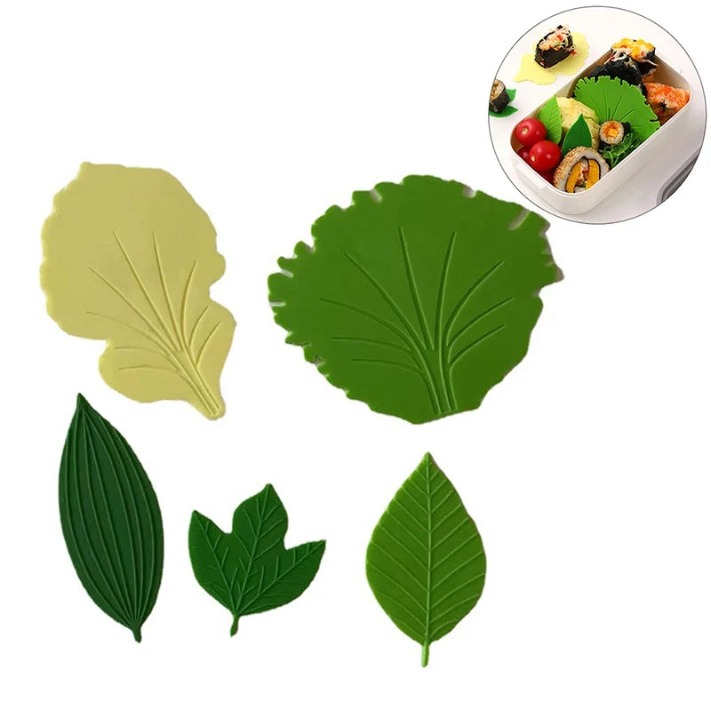 Silicone Leaf Bento Separator & Sushi Rice Ball Mat Set Bento Box Accessories Qme