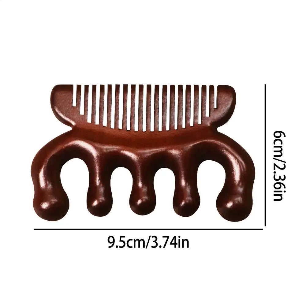 Sandalwood Head Massager Comb – 5-Tooth Scalp Scraper Scalp Massager Comb Qme China Mainland 01