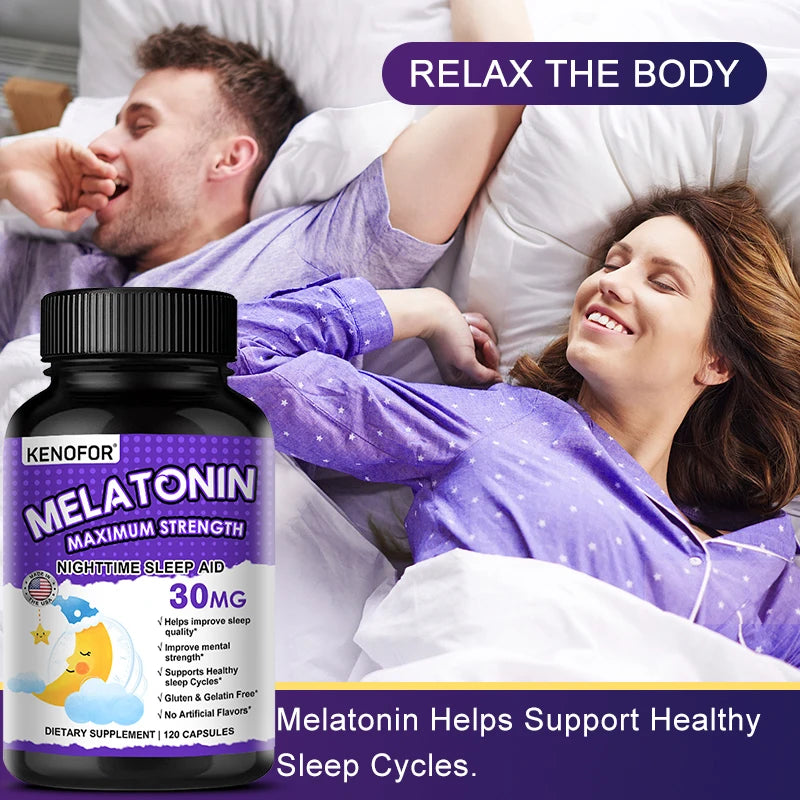 VITALXTRA Melatonin 30mg Capsules – Natural Sleep Support Sleep Support Supplement Qst