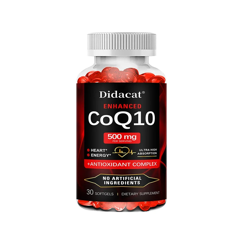 Ubiquinol CoQ10 500mg High Absorption Supplement | Didacat CoQ10 Supplement Qst 30 count-1 bottle